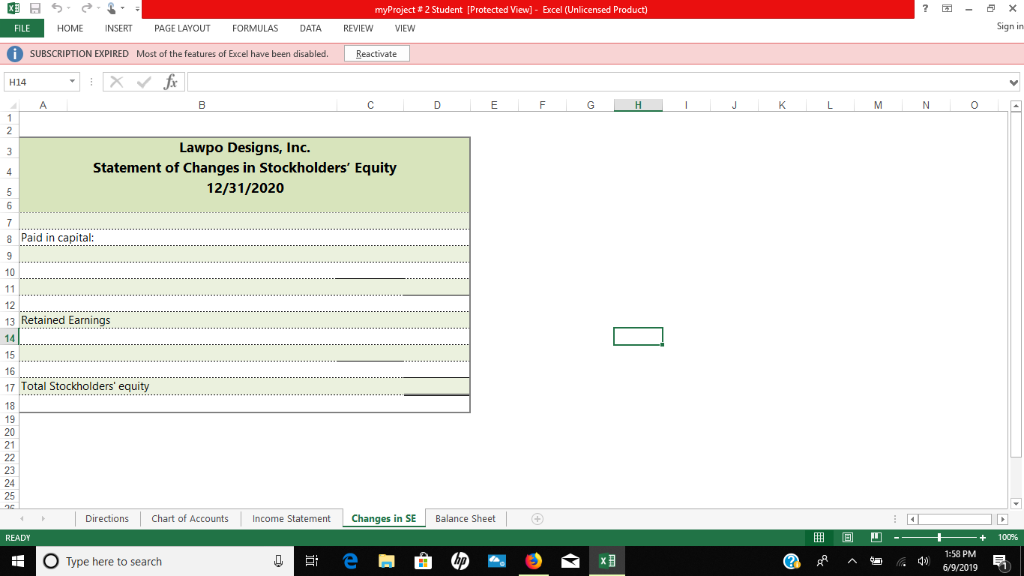 disabled. Reactivate Lawpo Designs, Inc. 12/31/2020 Chart of Accounts 105 Cash Debits