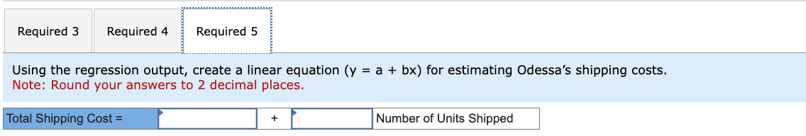Round your answers to 2 decimal places. Using the regression output, create