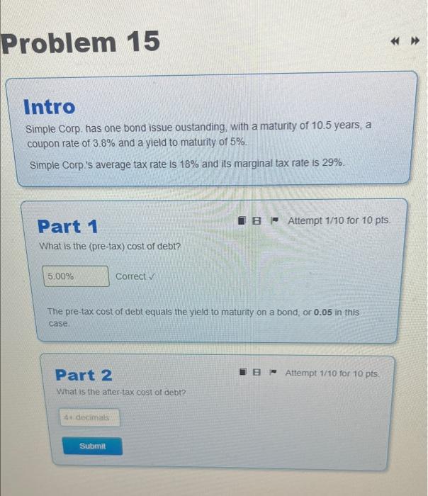  Problem 15 Intro Simple Corp. has one bond issue oustanding, with