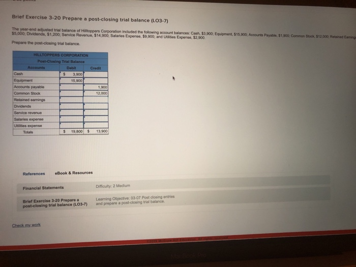 balance (L03-7) adjusted trial balance of H Corponation incuded the foliowing account