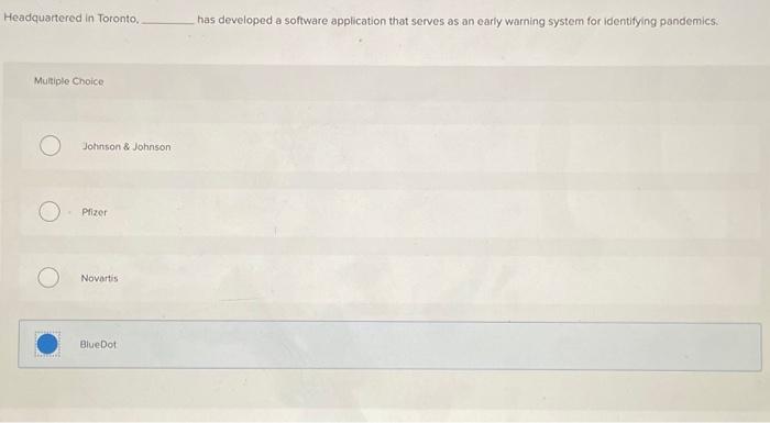  Headquartered in Toronto. has developed a software application that serves as