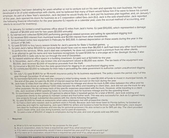  ack, a geologist, had been debating for years whether or not