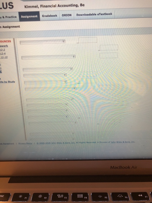 2-2 2-4 2-10 Exercise 12-7 Shown below are comparative balance sheets for
