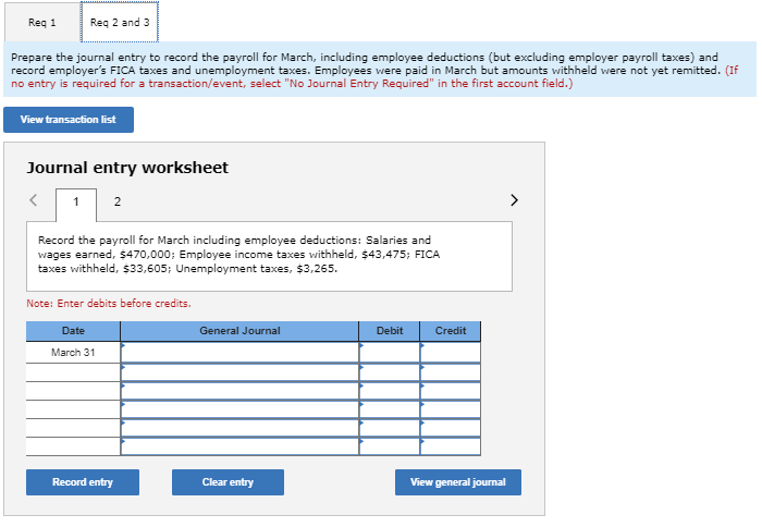 the payroll for March, including employee deductions (but excluding employer payroll taxes)
