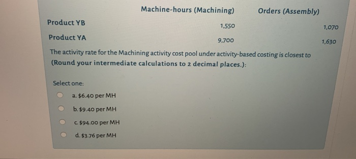 three activity cost pools--Machining, Assembly, and other. In the first stage allocations,