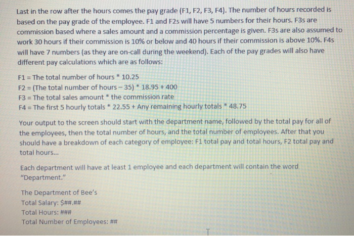 time card processor program. Your program will read in a file called