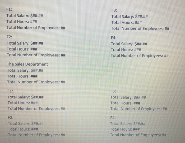 salary.txt. This file will include a department name at the top and