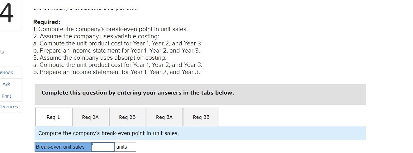 Statements [LO7-1, LO7- 2] Haas Company manufactures and sells one product. The