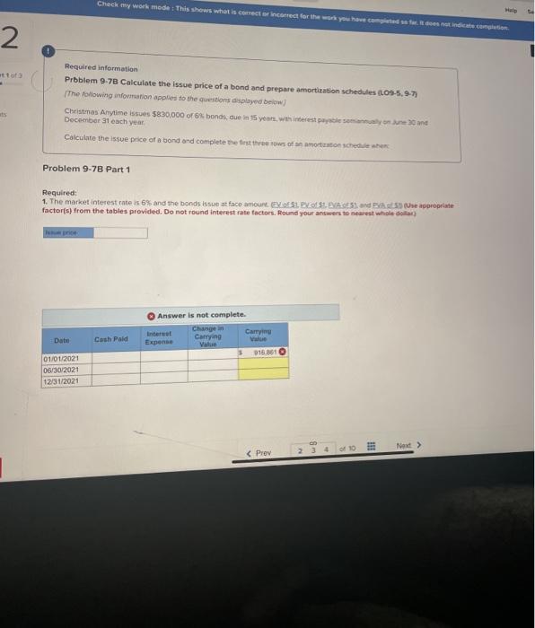  Check my work mode: This shows what is correct incorrect for
