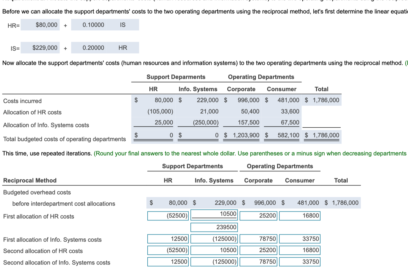 Please solve the reciprocal method and show your work Before we can