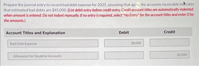 decimal place, e.g. 12.4. Accounts receivable turnover times Prepare the journal entry