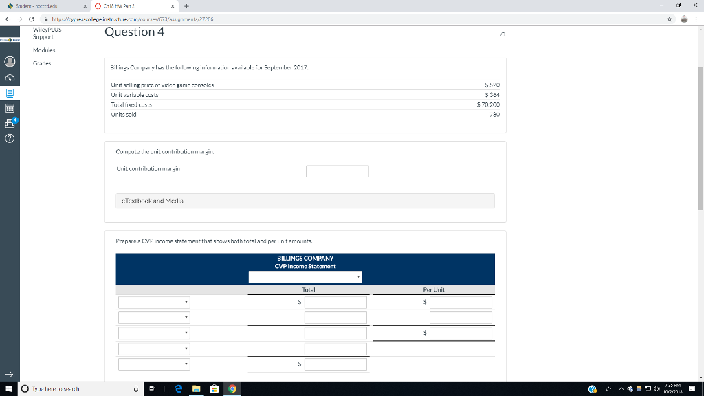 Please help me fill out the empty boxes below. Billings Company has