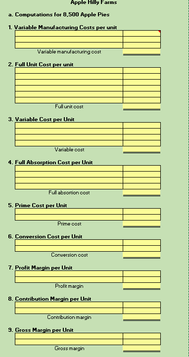 1-3. Thank you so much! a. Computations for 8,500 Apple Pies 1.