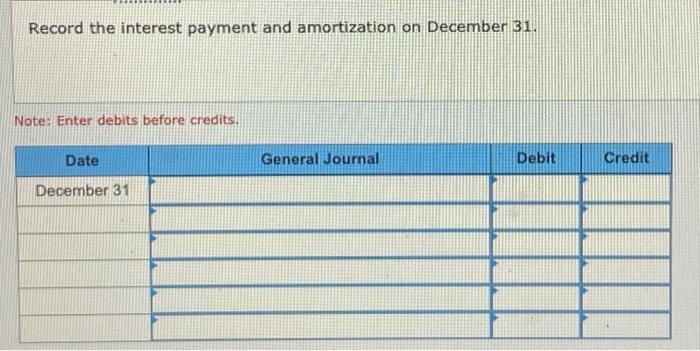 1. Prepare the January 1 journal entry to record the bonds' issuance.