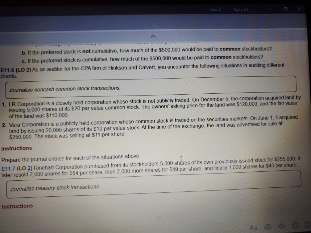 can someone help me with ex 11.6 A001 Support b. If