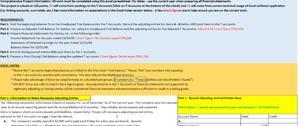 I need help preparing all necessary financial statements for the following. For