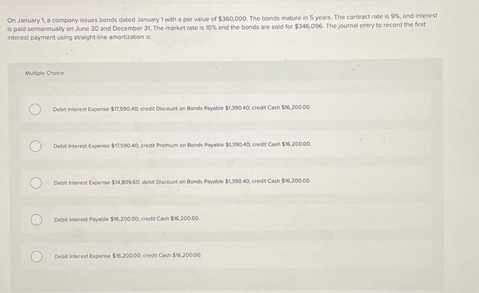 30 and December 31 . The market rate is 10% and the