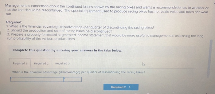 Company manufactures three types of bicycles-a dirt bike, a mountain bike, and