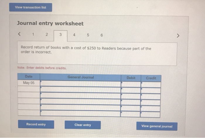 Readers Wholesale for $2,500, terms 2/10, n/30 May 3 Pays cash for