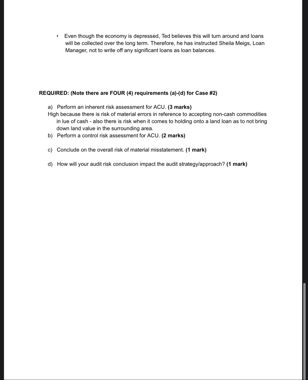  Part 1- Case #1 Big Logging Ltd has $35,000,000 in share