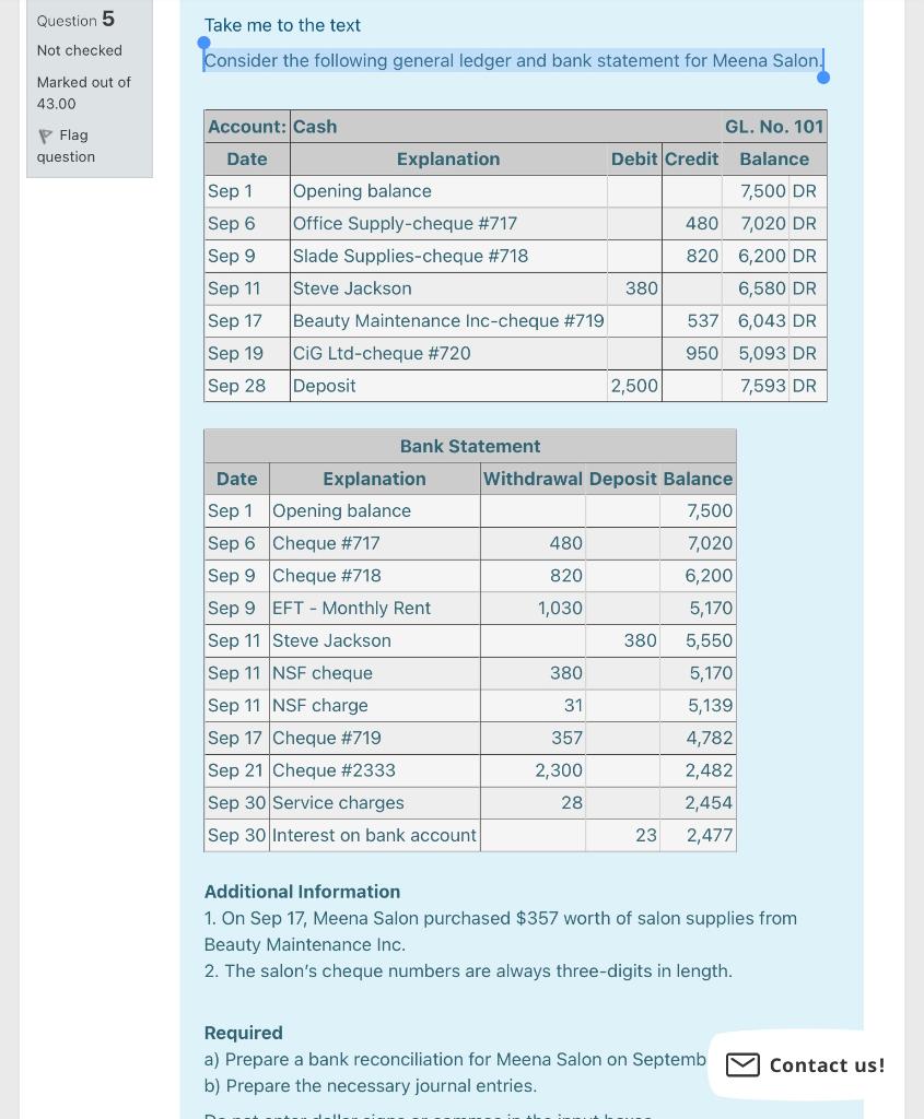undefined Question 5 Take me to the text Not checked Consider the
