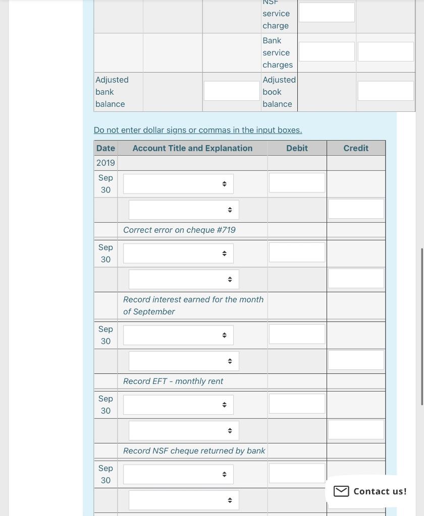 43.00 Account: Cash GL. No. 101 P Flag question Date Sep 1