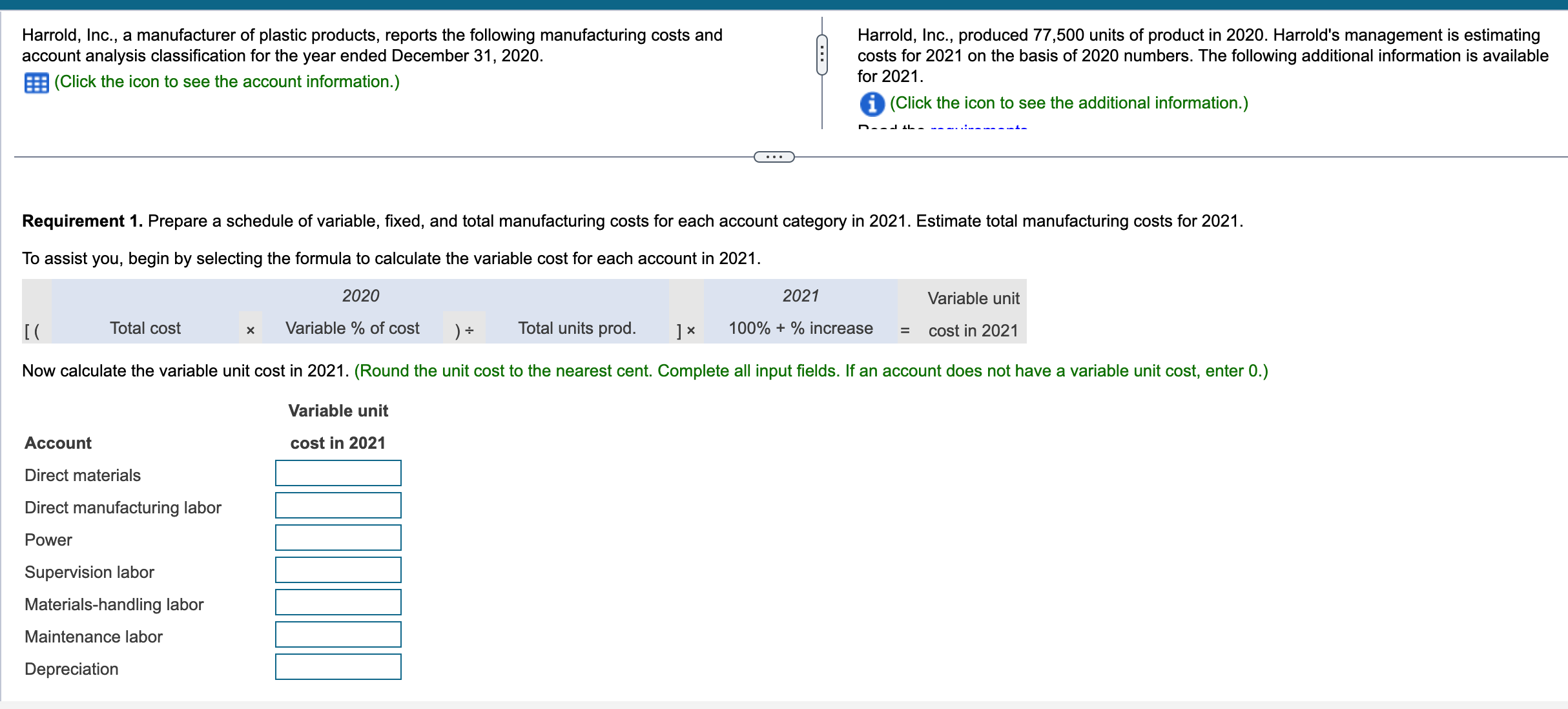 Hi can i please get help from this please? Harrold, Inc., a