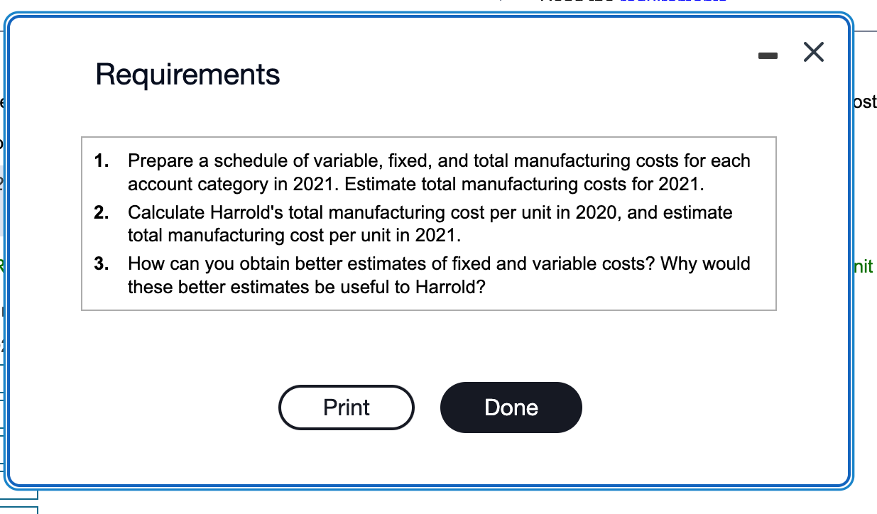 account analysis classification for the year ended December 31, 2020. costs for