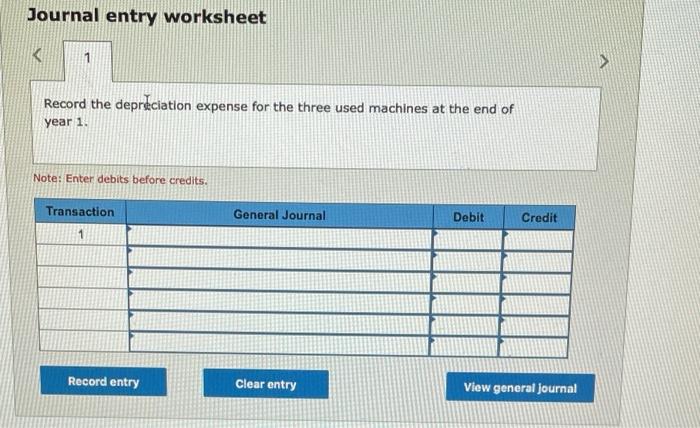 Industries bought three used machines from Freeman Incorporated. The machines Immediately were