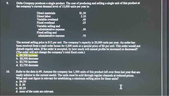  need help with question 10 and a check on question 9.