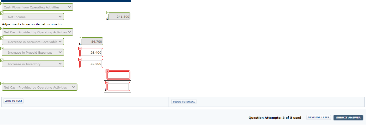 comparative balance sheets for Cheyenne Corp. show these changes in noncash current