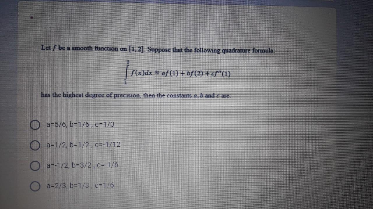  Let f be a smooth function on [1, 2]. Suppose that