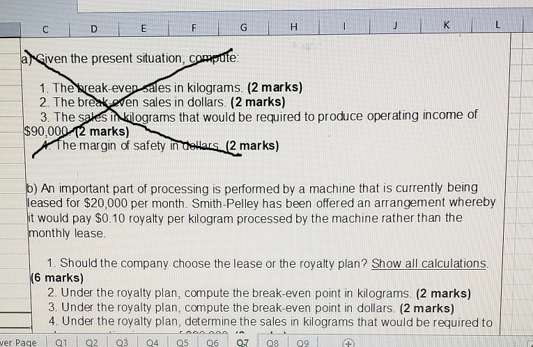 produces a single product. The results of the company's operations for a