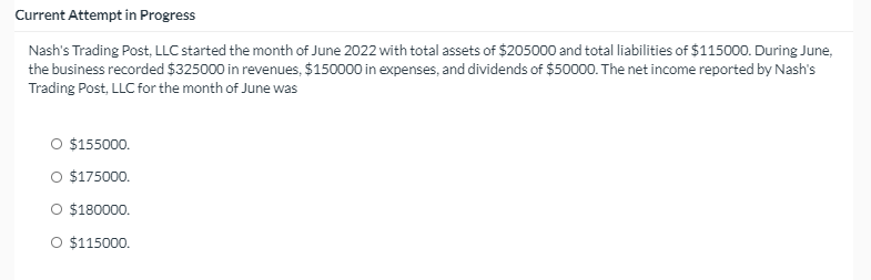 business recorded $628000 in revenues, $334000 in expenses, and dividends of $58000.