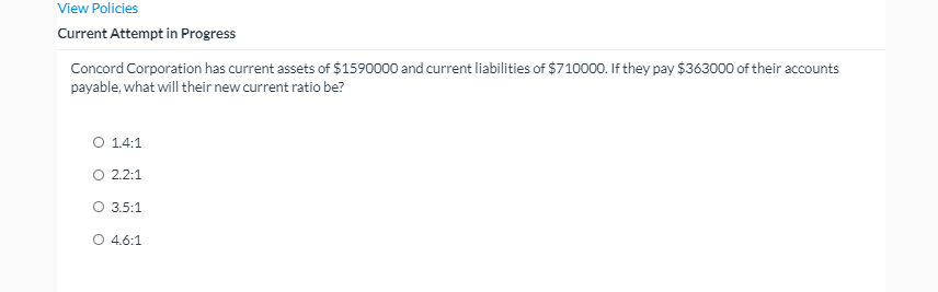 $564000. O $236000. O $174000. Current Attempt in Progress Blue Spruce Corp.
