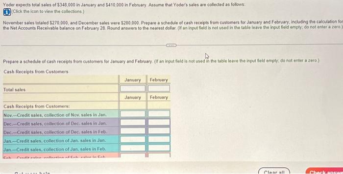 please help will give thumbs up Yoder expects total sales of $348,000