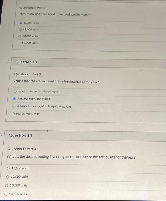 parts in Question E: Mark Stone and Associates is a manufacturing company