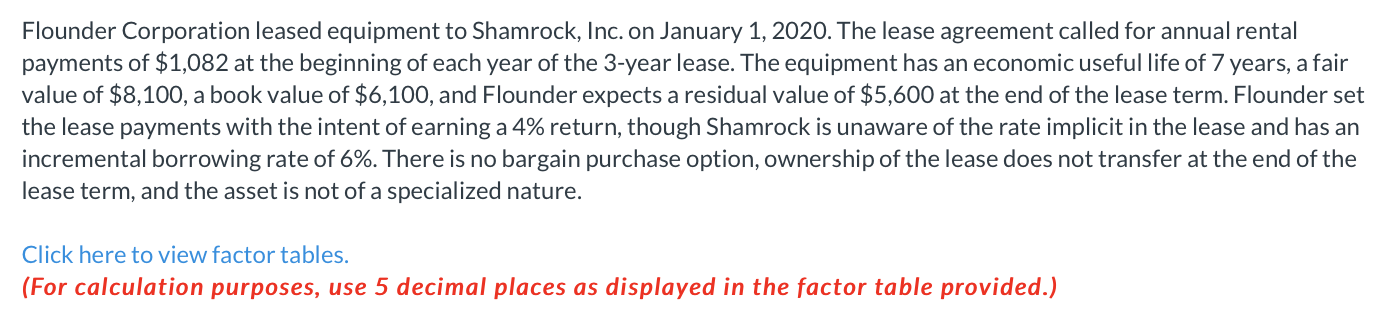 This is all the information given. Please help, thank you. Flounder Corporation