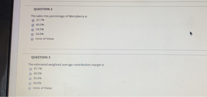 Ltd collected the following data about their monthly contribution margins from sales