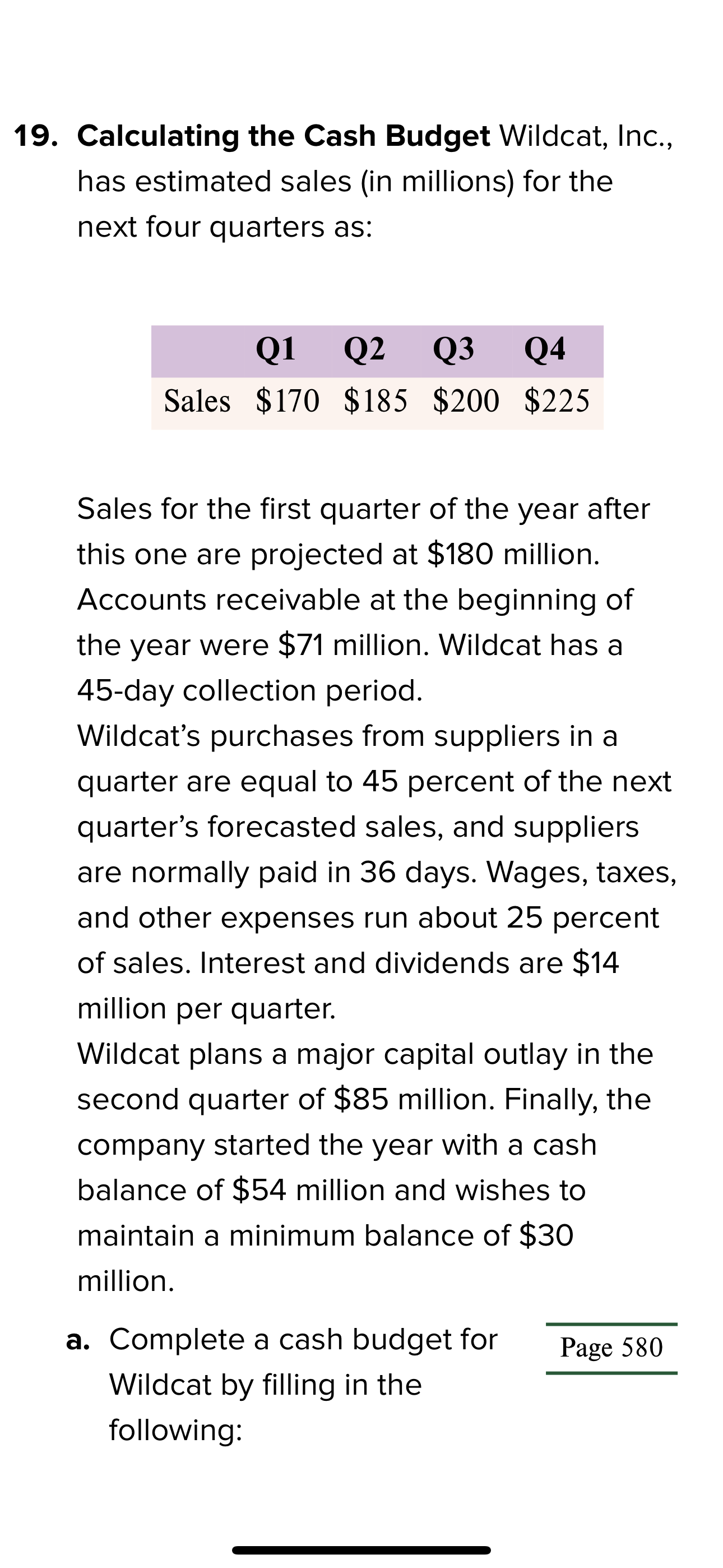  \\begin{tabular}{l} Wildcat, Inc. \\\\ \\( \\qquad \\begin{array}{l}\\text { Short-Term Financial Plan