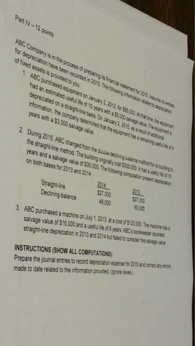 Need help on 2 & 3 ABC companuy is in the process