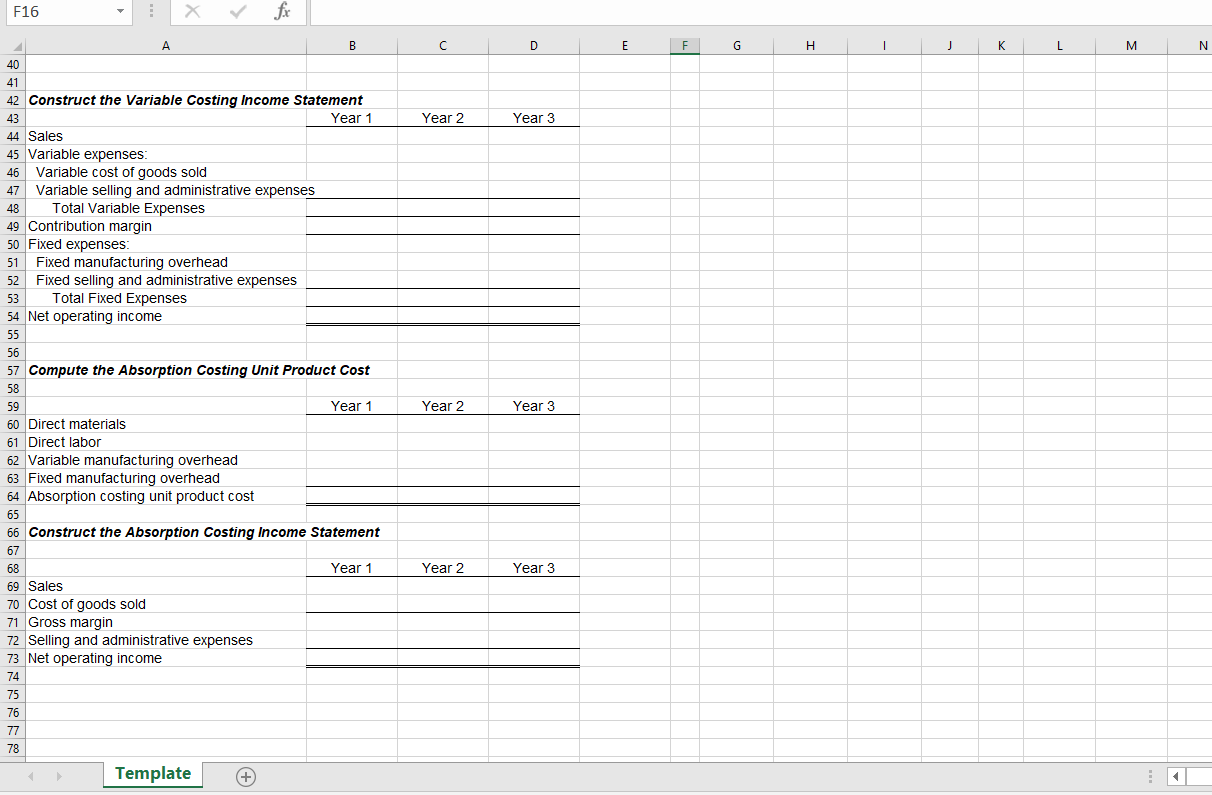Company manufactures and sells one product. The following information pertains to each