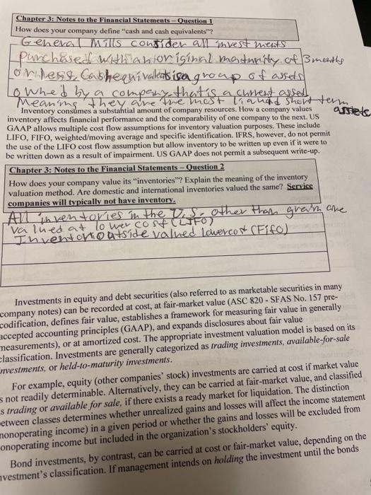 general mills sec 10 -k Chapter 3: Notes to the Financial Statements-Ouestion