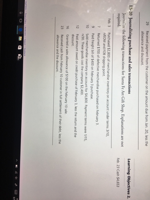  Received payment from the customer on the amount due from Jan.