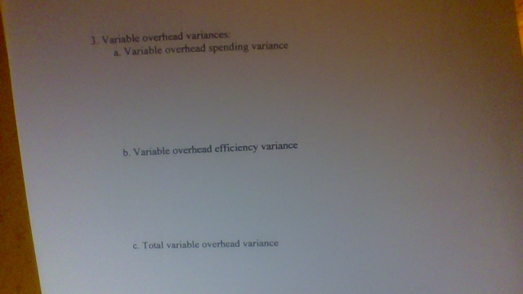 The standard variable coats for are as follows company's main product one