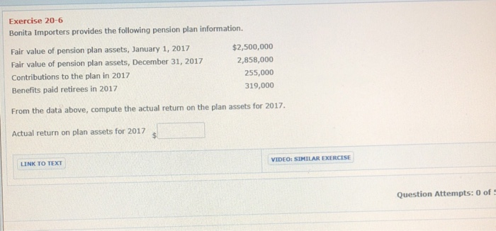 can i please get help with this question Exercise 20-6 Bonita Importers