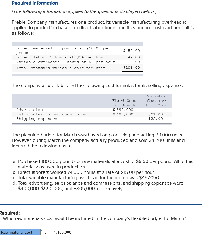 Please show all work and answer question on based on required info.
