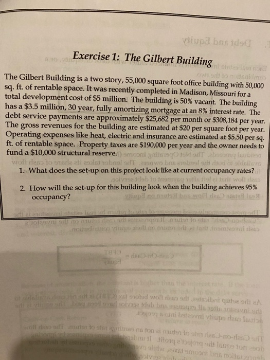  5 viiupa basided Exercise 1: The Gilbert Building Bistro own to