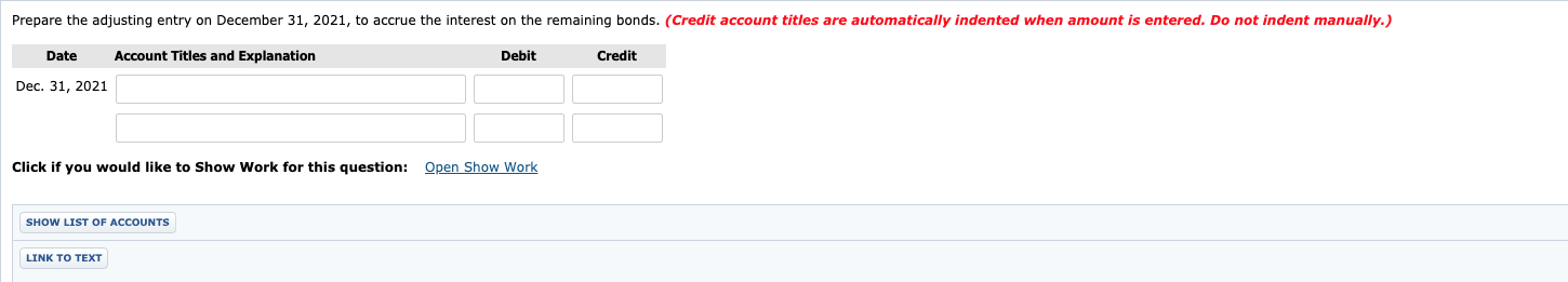 sheet at December 31, 2020. Current liabilities Interest payable $40,500 Long-term liabilities