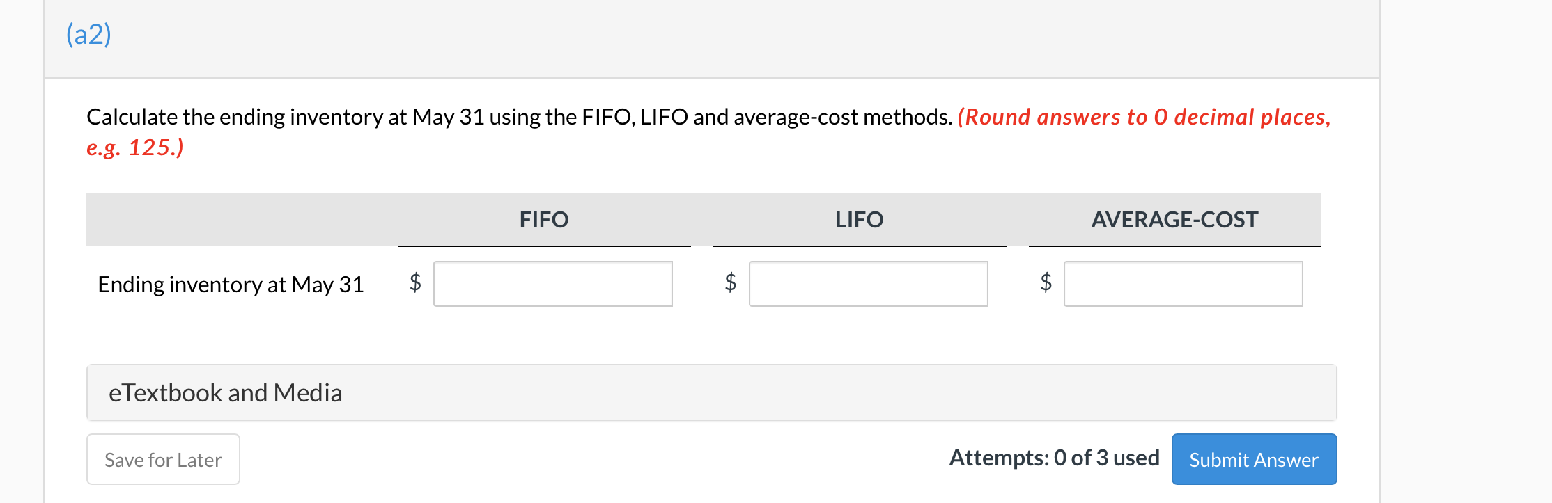 following for the month of May, in which 74 units were sold.